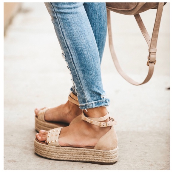 New Markdown MARY-JANE Studded Ankle Espadrilles - Picture 7 of 8